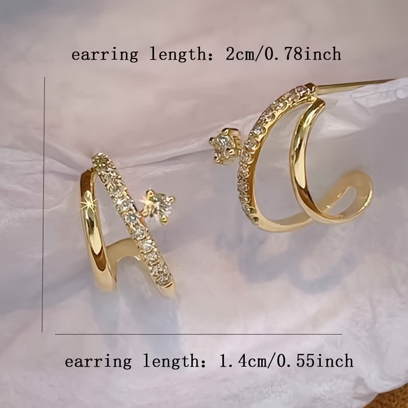 Irregular Double Layer Hollow Circle Earrings - S925 Pure Silver